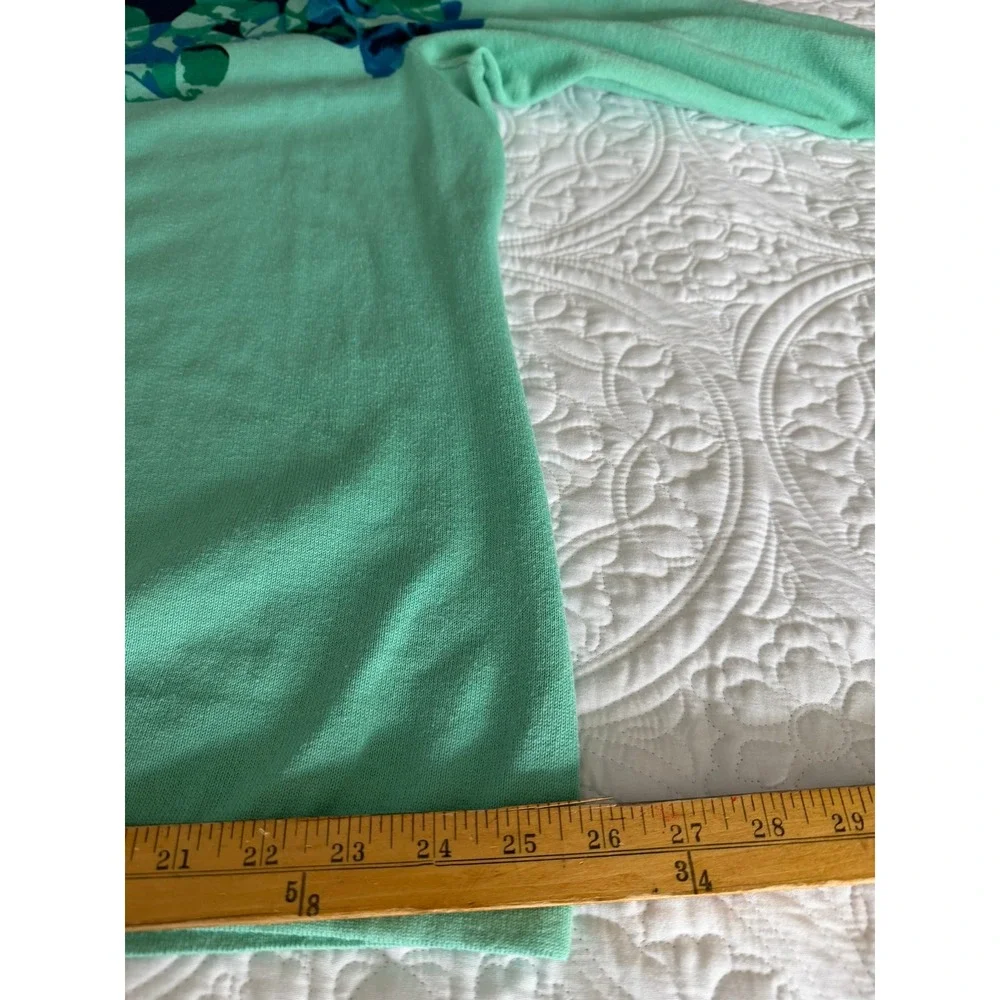 Isaac Mizrahi Live Womens 3X Cardigan Mint Green Blue Floral Cotton Sweater - Picture 5 of 10